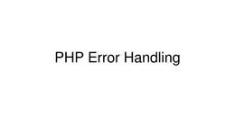 مدیریت خطا در زبان PHP
